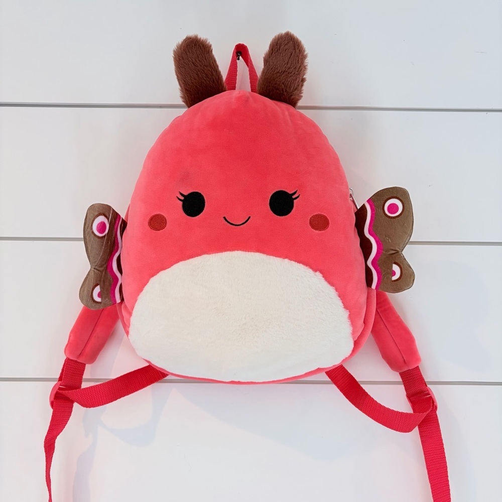 Squishmallows Mirren the Moth Plush Backpack Pink Kidcore Bag Soft Girl RARE